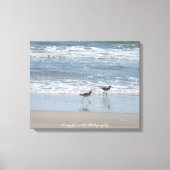 Canvas: Zandlopers op het strand - Topsail Island  Canvas Afdruk (Voorkant)