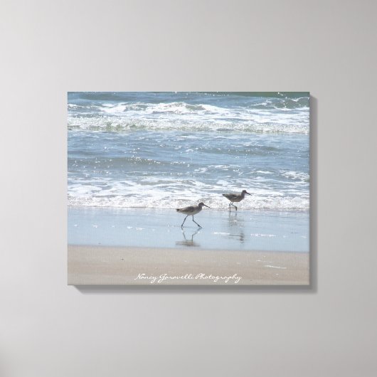 Canvas: Zandlopers op het strand - Topsail Island  Canvas Afdruk (Voorkant)