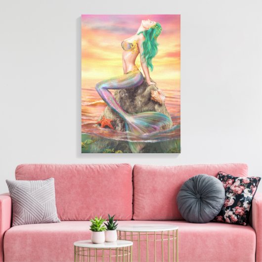 Canvas Zeemeermin (Insitu (Woonkamer))