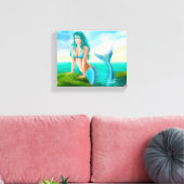Canvas " Zeemeermin in zee " Afdruk (Insitu (Woonkamer))