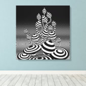 Canvas Zwart & Wit Magic Mushrooms 1m sq. (Insitu (Houten vloer))