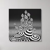 Canvas Zwart & Wit Magic Mushrooms 1m sq. (Voorkant)