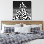 Canvas Zwart & Wit Magic Mushrooms 1m sq. Afdruk (Insitu (Slaapkamer))