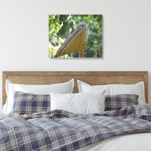 Canvasafdruk met grappig pelicaans canvas afdruk (Insitu (Slaapkamer))