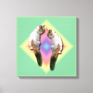 Canvasafdruk - Mirrored Calico Cat Canvas Afdruk