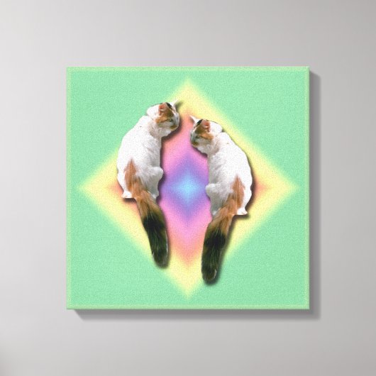 Canvasafdruk - Mirrored Calico Cat Canvas Afdruk (Voorkant)