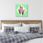 Canvasafdruk - Mirrored Calico Cat Canvas Afdruk (Insitu (Slaapkamer))