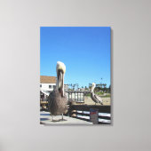 Canvasafdruk - Pelikanen op de pier Canvas Afdruk (Voorkant)