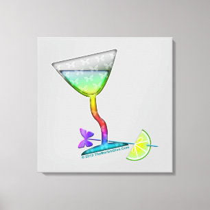 CANVASAFDRUKKEN - VLINDER MARTINI KUNST CANVAS AFDRUK