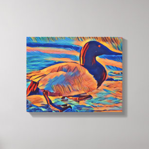 Canvasback Duck Art Painting Canvas Afdruk