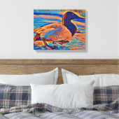 Canvasback Duck Art Schilderij Canvas Afdruk (Insitu (Slaapkamer))