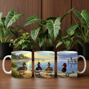Canvasback Ducks Coffee Mok Wrap Design