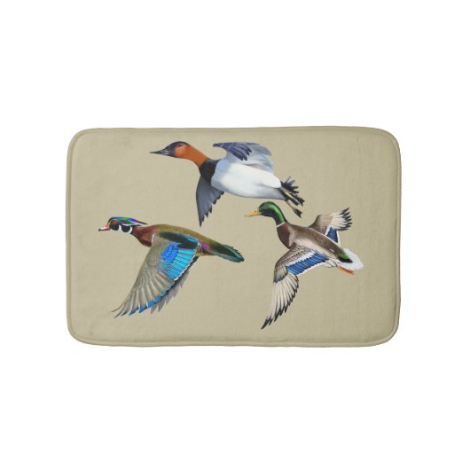 Canvasback, Mallard and Wood Ducks Flying Badmat (Voorkant)