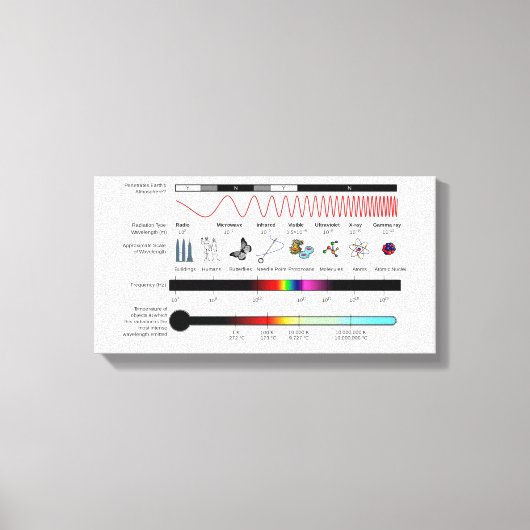 Canvasdiagram Elektromagnetische Spectrumeigenscha Canvas Afdruk (Voorkant)