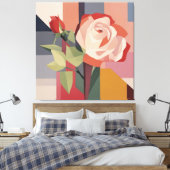 Canvaskunst, Geometrisch Roos Canvas Afdruk (Insitu (Slaapkamer))