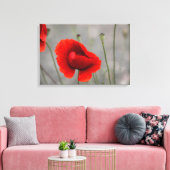 Canvasprint De Rode Klaproos Canvas Afdruk (Insitu (Woonkamer))