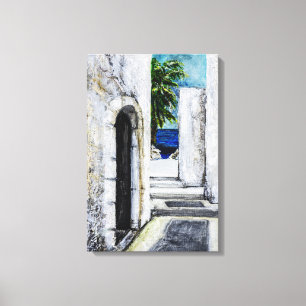Canvasprint - Mediterrane Doorgang Naar de Zee Canvas Afdruk