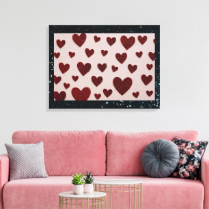 Canvasprint met uitgerekte harten canvas afdruk