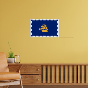 Canvasprint met vlag van Quebec City, Canada Poster