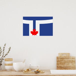 Canvasprint met vlag van Toronto, Canada Poster