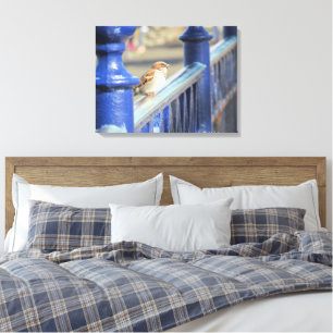Canvasprint - Mus op hek Canvas Afdruk