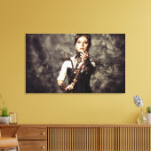 Canvasprint - Steampunk Kunst Vrouwen 'Tame' Canvas Afdruk (Insitu (Woonkamer))