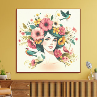 Canvasprint Vogelzang in de zomer Canvas Afdruk