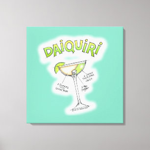 CANVASPRINTS - DAIQUIRI RECEPT COCKTAILKUNST CANVAS AFDRUK