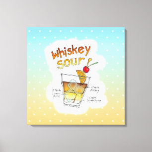 CANVASPRINTS - WHISKEY SOUR RECEPT COCKTAILKUNST CANVAS AFDRUK