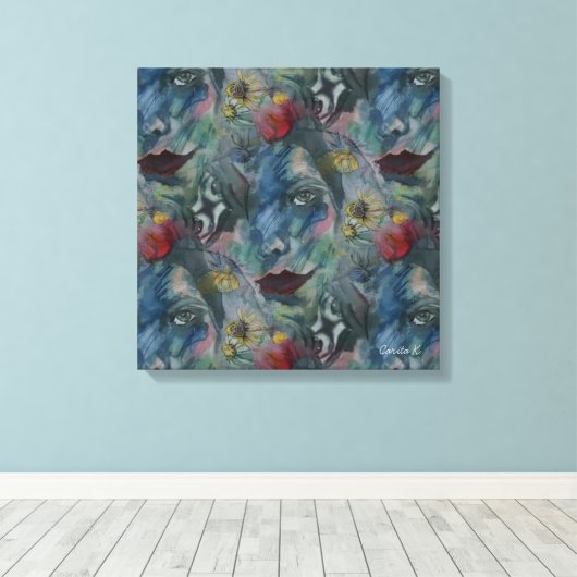 Canvastavla Sarah Rubellite Canvas Afdruk (Insitu (Houten vloer))