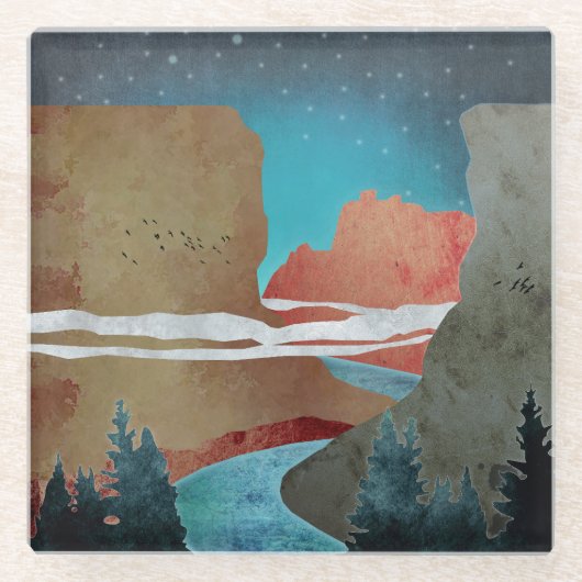 Canyon Birds Glazen Onderzetter (Voorkant)