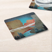 Canyon Birds Vierkante Kartonnen Onderzetter (Schuin)