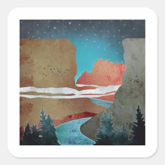 Canyon Birds Vierkante Sticker (Voorkant)