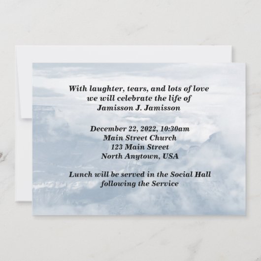 Canyon Clouds Kaart (Achterkant)