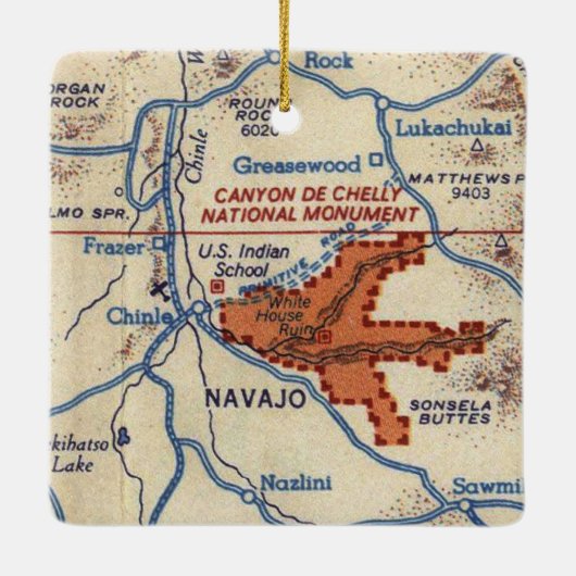 Canyon de Chelly  Map Keramisch Ornament (Achterkant)