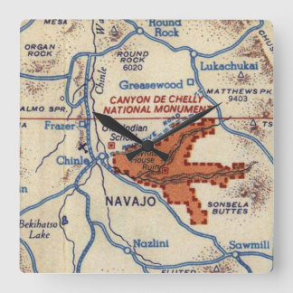 Canyon de Chelly Map Vierkante Klok