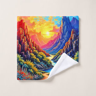 Canyon de la rivière au coucher du soleil Art