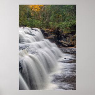 Canyon-Herfsten op de Sturgeon River nabij L'Anse Poster