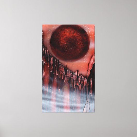 Canyon in Crimson Canvas Afdruk (Voorkant)