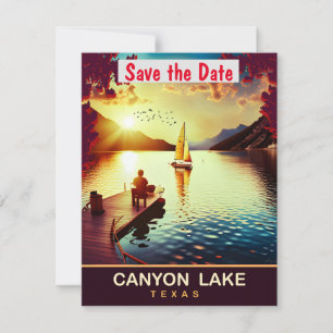 Canyon Lake Texas Zonsondergang Trouw Uitnodiging