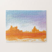 Canyon Landscape Oranje blauw Abstract schilderkun Legpuzzel (Horizontaal)