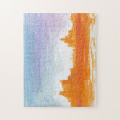 Canyon Landscape Oranje blauw Abstract schilderkun Legpuzzel (Verticaal)