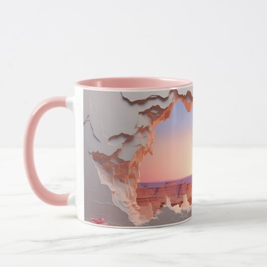 Canyon mural déchiqueté 3D Sunset Mug (Gauche)