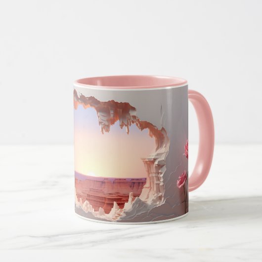 Canyon mural déchiqueté 3D Sunset Mug (Devant droit)