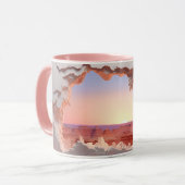 Canyon mural déchiqueté 3D Sunset Mug (Devant gauche)