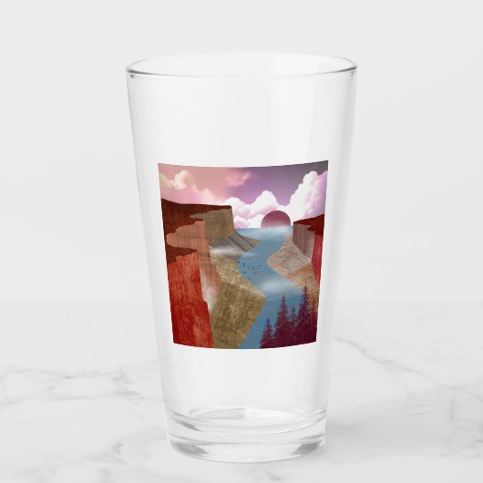 Canyon Ocean Landscape Glas (Voorkant)
