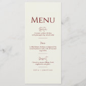 Canyon Roos minimalistische bruiloft Menu (Voorkant)