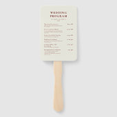 Canyon Roos minimalistische huwelijksprogramma's Handwaaier (Achterkant)