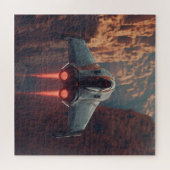 Canyon Run Jet met Afterburners – Sci-Fi Puzzel Legpuzzel (Horizontaal)