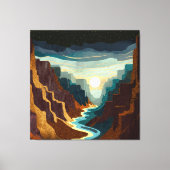 Canyon Sunset Landschap Canvas Afdruk (Voorkant)